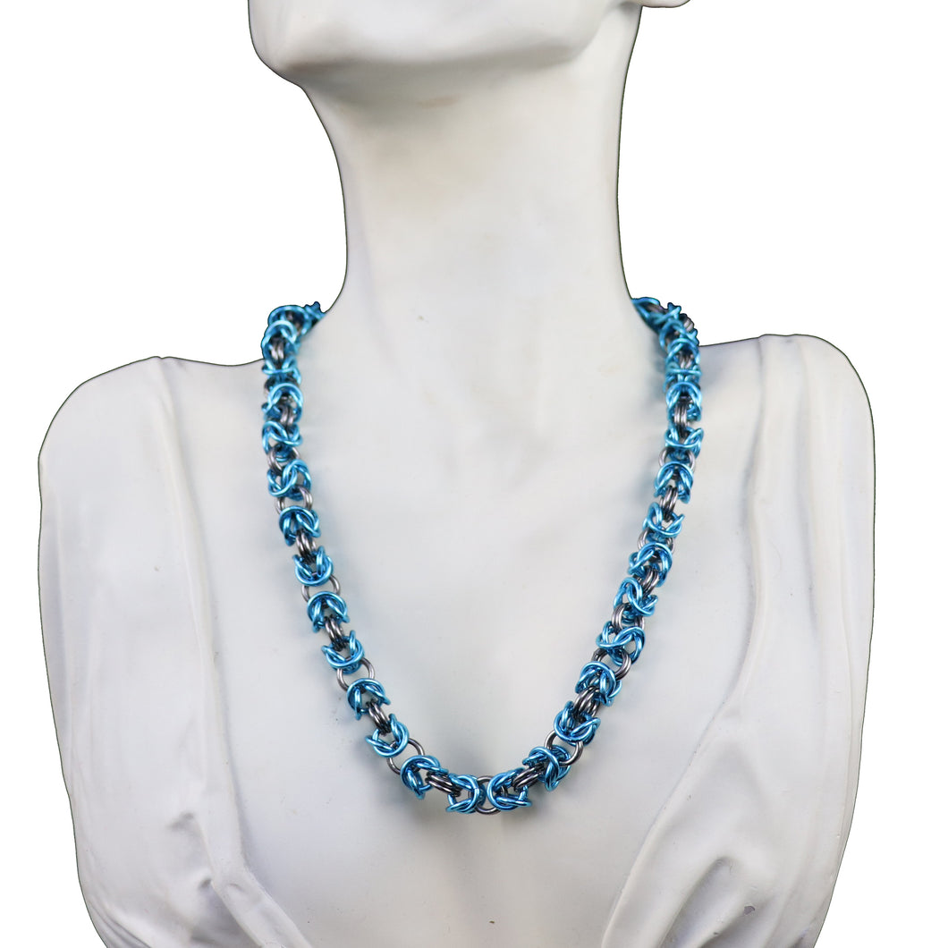 Blue Silver Coloured Aluminum Chain:  In Stock