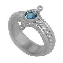 Load image into Gallery viewer, Teal London Blue Topaz Size 9.5:  One-of-a-kind in stock
